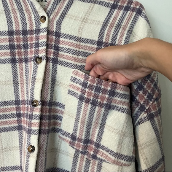Style Rack Wool Blend Plaid Shacket - Picture 4 of 5